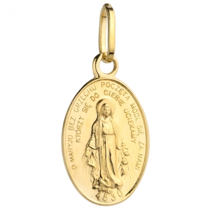 Złoty Cudowny Medalik z Matką Boską Niepokalaną próby 585